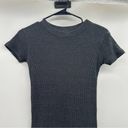 ZARA  Dark Gray Knit Ribbed Short Sleeve Midi Dress Size S Photo 1