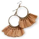 Tassel Earrings Light Peach Gold Hoop NEW Photo 0