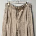 Lane Bryant  Linen Wide Leg Pant khaki color 16 elastic waist office business Photo 2