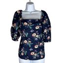 Polo  Ralph Lauren Stan Linen Blue Floral Puff Sleeve Square Neck size 8 Photo 2