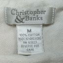 Christopher & Banks Vintage Horsegirl White Denim Jacket Embroidered Cropped  Photo 9