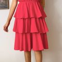 Entro red ruffle spaghetti strap midi dress Photo 1