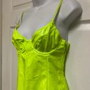 Tic Toc Lime Vinyl Open Back Underwire Mini Dress Photo 6