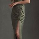 BHLDN Jennings Cowl Neck Ruched Side-Slit Satin Gown Photo 0