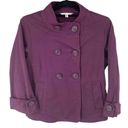 CAbi  Purple Terry Topper Wing Double Breasted Button Front Jacket Size M Photo 0