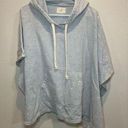 Sol Angeles | Light Blue Bleach Spotted Sweatshirt Poncho Hood S Photo 0