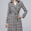 White House | Black Market  Plaid Trench Coat with Belt Waist Tab Cuffs Size S Photo 0