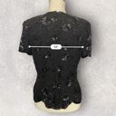 Oleg Cassini Vintage Black Beaded Silk Top | Black Tie  | Size Small Photo 6