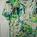 Christopher & Banks Christopher Banks womans short sleeve Shirt Palm Tree Green Tan White Large Top Photo 1