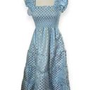 Hill House Home Ellie Nap Dress Size XXL Metallic Blue Snowflake Brocade Photo 0