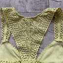 Aerie Crochet Lace Lime Green Yellow Longline Racerback Festival Bralette M Photo 5