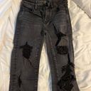 American Eagle  Black Ripped High Rise Jegging  Photo 0