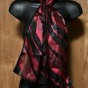 Oscar de la Renta  Silk Scarf Black & Red Photo 0