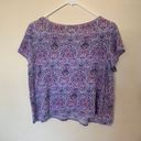 J.Jill  Purple Linen Paisley Scoop Neck Top Size L Petite Photo 1