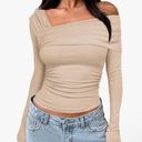 Amazon Tan Long Sleeve Crop Top Photo 0