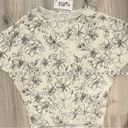 First Love NWT Freckled Poppy  Black Cream  Floral Dolman Sleeve Top Shirt Size M Photo 4