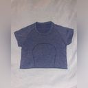 Lululemon Swiftly Tech Short Sleeve Crew *Sparkle in Gatsby Blue Size 4 Photo 2