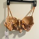 Shade & Shore  Bikini Top Womens 34B Orange Snake Print Cutout Tie Swim Nylon Photo 3