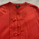 Talbots PL  Orange Pleated-Front Merino Wool Cardigan Photo 2