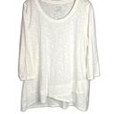 Chico's  White Scoop Neck 3/4‎ Sleeve Cotton Blend Layer Blouse Size 2/LG Photo 0