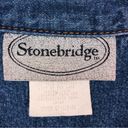 Vintage 90's Y2K Stonebridge Western Pearl Snap Medium Blue Denim Jean Jacket Size 14 Photo 3