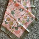 Vintage Bessi Style Silk Scarf Leaves Floral Pink Orange Silk Scarf Leaf Flower Photo 0