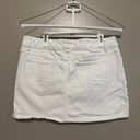 White Jean Stretchy Mini Skirt Size 6 Photo 1