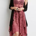 Forever 21 Dusty Rose Sheer Floral Lace Lagenlook Fairy Prairie Cottagecore Dress Small Photo 0