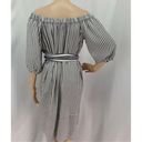 The Loft "" IVORY BLACK OFF-SHOULDER STRIPED SHIFT SHIRT DRESS SZE: M NWT Photo 6