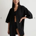 Madewell  Crinkle Cotton Gauze Swim Cover-Up Mini Shirt Dress Black XXS NJ976 New Photo 1