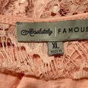 Absolutely Famous  💓LADIES XL💓PINK LACE TOP TUNIC SHORT SLEEVED SEMI SHEER Photo 9