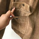 ALFANI Zip Up Front Pocket Leather Suede Jacket Size Large Tan Photo 4