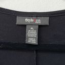 Style & Co  Short Sleeve Black Button Down Front Tie Top Sz PL Photo 4