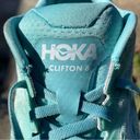 Hoka ONE ONE Womens Clifton 8 Mesh Aquarelle Eggshell Blue Running Shoes Photo 6