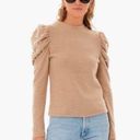 Tuckernuck  Pomander Place Puff Sleeve Pearl Sweater in Camel Photo 0