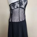 White House | Black Market Vintage 90's! Black Lace/Tulle Strapless Dress, Women's 10 Photo 8