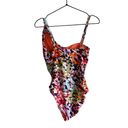 Bleu Rod Beattie New!  One Shoulder Shirred Swimsuit Animal Party Print Photo 1