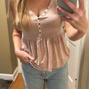 American Eagle Outfitters Pink Button Tank Photo 0