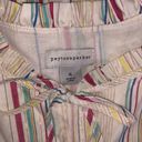 Parker Peyton &  Size XL Pastel & Metallic Stripe Tiered Ruffle Keyhole Shirt Top Photo 5