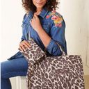 Brown Cheetah Animal Print Oversized Tote Canvas Weekender And Matching Clutch Photo 1