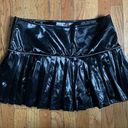 Princess Polly  Black Faux Leather Rhinestone Pleated Skirt Size 10 Photo 0