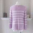 The Moon Design365 Striped Crew Neck Sweater Knit Violet Pullover Size L MSRP $108 Photo 6