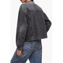 ALLSAINTS  Womens Washed Black Bloom Frayed-collar Denim Jacket 8 NEW Photo 3