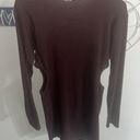 Nasty Gal Brown Cutout Long Sleeve Dress Photo 0