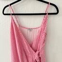 Rails  Pink Gingham Check Malia Linen Blend Wrap Front Tie Strappy Tank Dress M Photo 3