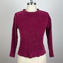 DKNY  Purple Chenille Ribbed Crop Sweater Photo 0