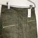 Francesca's  Mi Ami Tamm Zip Corduroy Mini Skirt Green Small New Academia Fall Photo 2