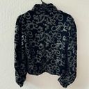 ZARA  Black Velvet Victorian Faux Leather Turtleneck Puff Sleeve Blouse S Photo 10