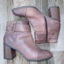 Kork-Ease Korks Dark Brown Leather Hanska Block Heel Booties women's size 9 Photo 1