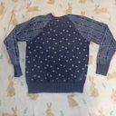 Aerie Sweatshirt Blue Denim Paisley Bandana Pattern Pullover Drop Shoulder Photo 1